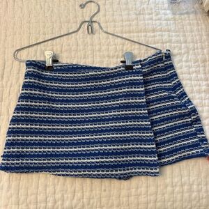 ZARA Blue and White Striped Knit Skirt